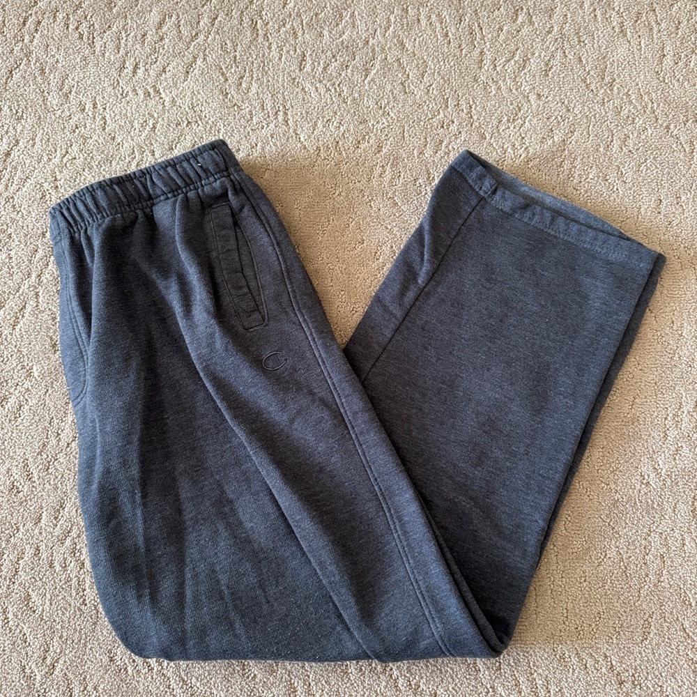 Champion Gray Sweatpants Relaxed Fit Elastic Waistband